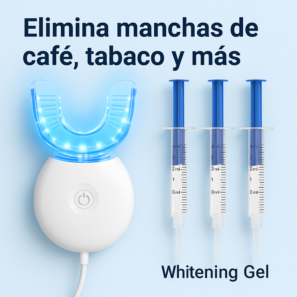 Kit Blanqueador Dental MySmile con Luz LED – Sonrisa Blanca en 10 Minutos