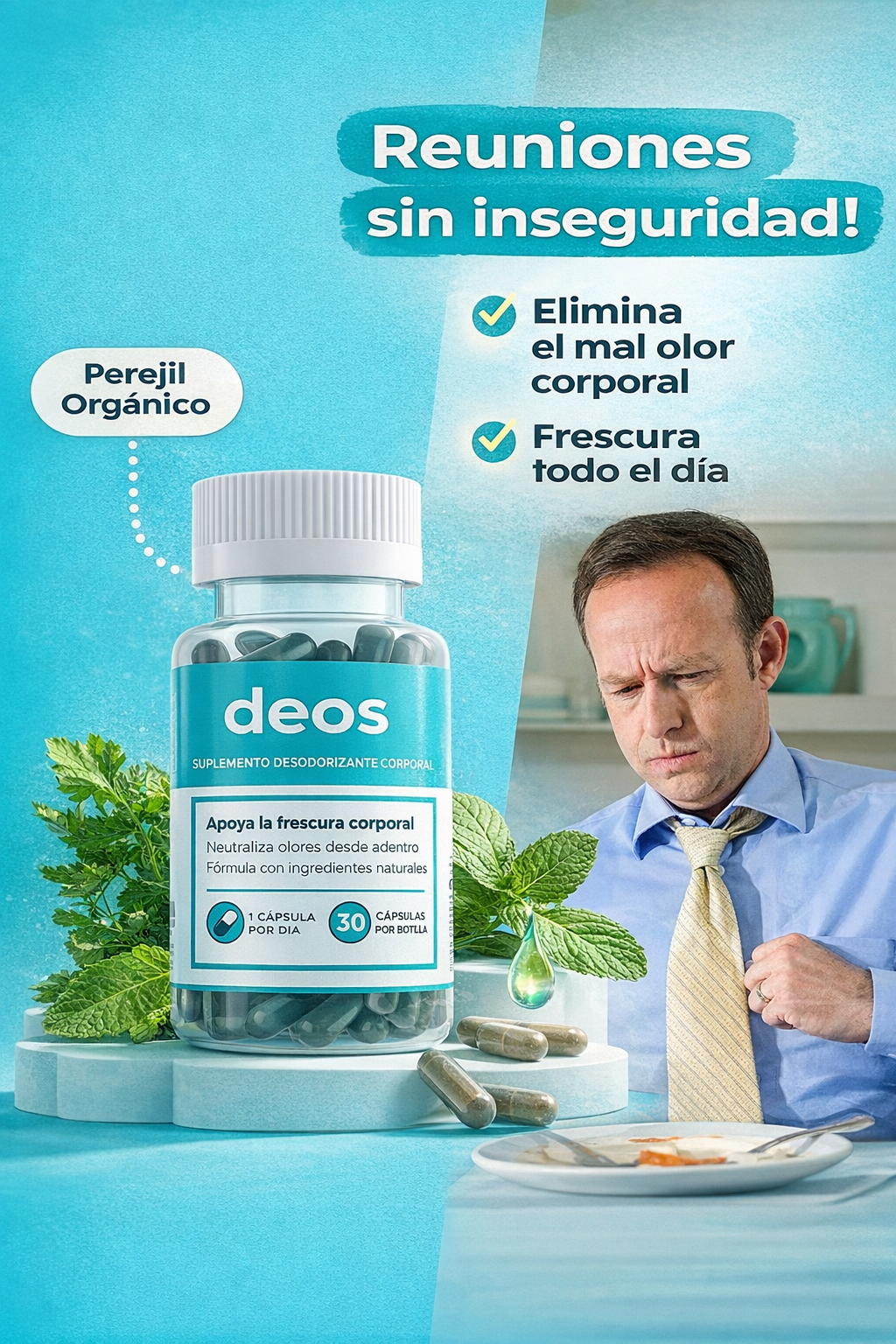 DEOS - Suplemento Desodorizante Corporal Natural | 30 Cápsulas