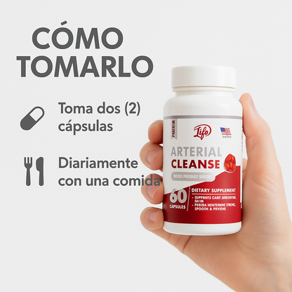 Arterial Cleanse – Limpieza Arterial y Apoyo a la Presión Sanguínea (90 cápsulas)