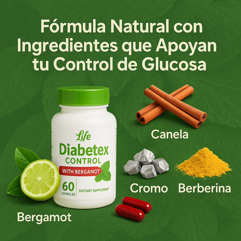 Diabetex Control with Bergamot – Control Natural del Azúcar en Sangre (60 cápsulas)