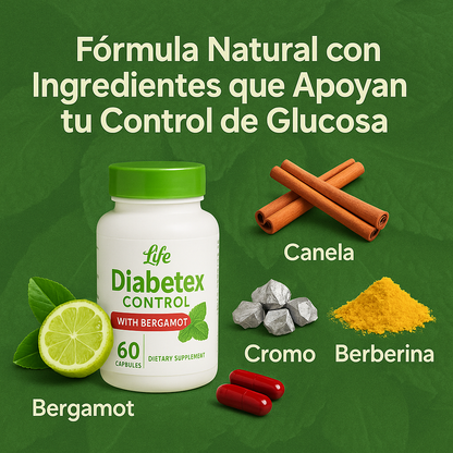 Diabetex Control with Bergamot – Control Natural del Azúcar en Sangre (60 cápsulas)
