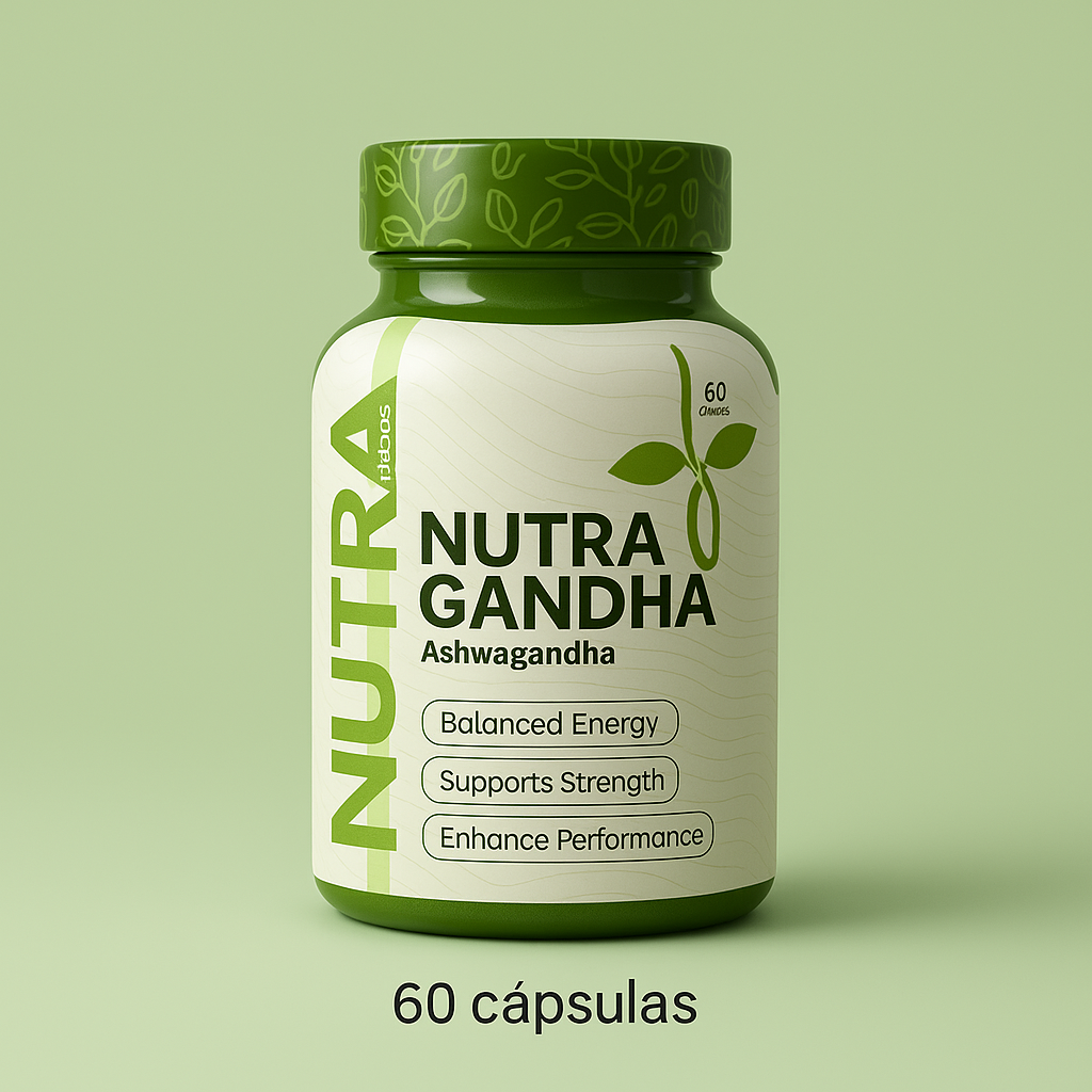NutraGandha – Ashwagandha con B12 y Sodio (60 cápsulas)