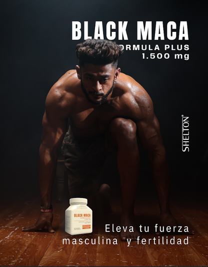 MACA NEGRA SHELTON 90 Cápsulas 1500mg – Energía y Vitalidad Masculina